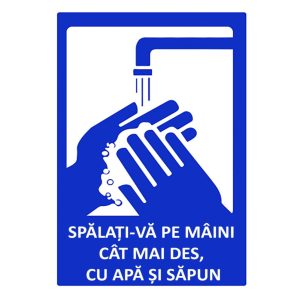 Set de 2 indicatoare A5 - SPĂLAȚI-VĂ PE MÂINI CÂT MAI DES, CU APĂ ȘI SĂPUN