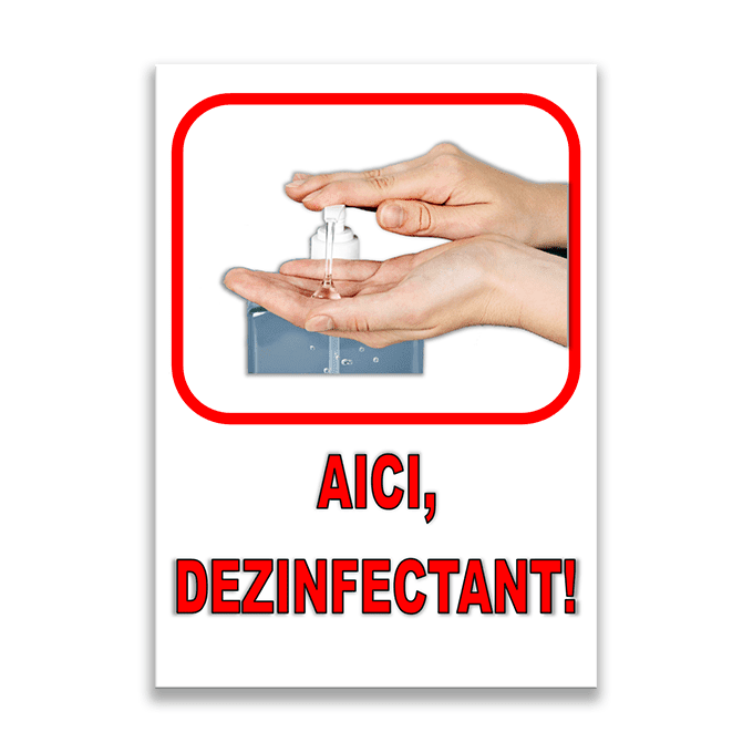 Set de 2 indicatoare A5 - AICI, DEZINFECTANT