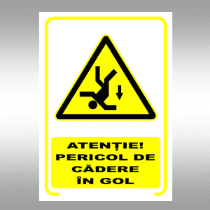 Set de 2 indicatoare A5 - ATENȚIE! PERICOL DE CĂDERE ÎN GOL