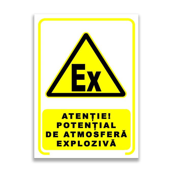 Set de 2 indicatoare A5 - ATENȚIE! POTENȚIAL DE ATMOSFERĂ EXPLOZIVĂ