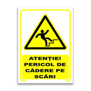 Set de 2 indicatoare A5 - ATENȚIE! PERICOL DE CĂDERE PE SCĂRI