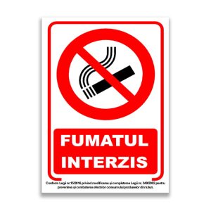 Set de 2 indicatoare A5 - FUMATUL INTERZIS cu lege