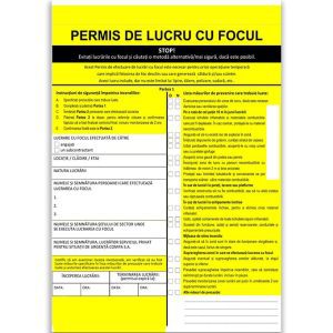 Permis de lucru cu focul - set de 50 buc