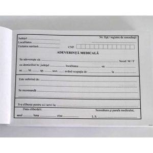 ADEVERINȚĂ MEDICALĂ