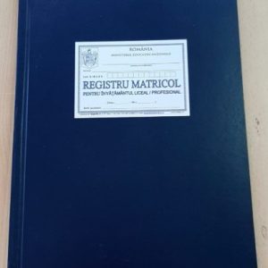 Coperta tare/dură,  îmbrăcată in imitație piele, grosime de 2mm, interior hârtie de  80g. Dimensiune registru A3