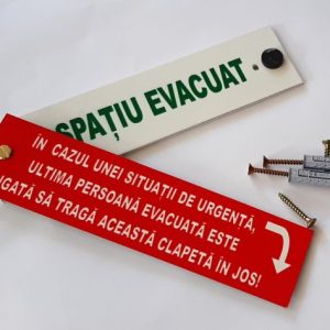 Clapeta de avertizare - SPAȚIU EVACUAT - Model 2