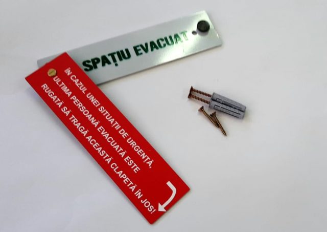 Clapeta de avertizare - SPAȚIU EVACUAT - Model 1 - imagine 3