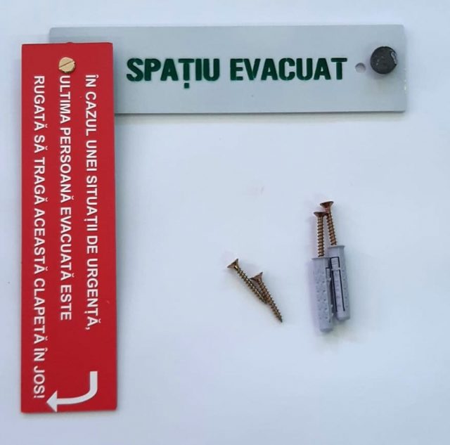Clapeta de avertizare - SPAȚIU EVACUAT - Model 1 - imagine 2