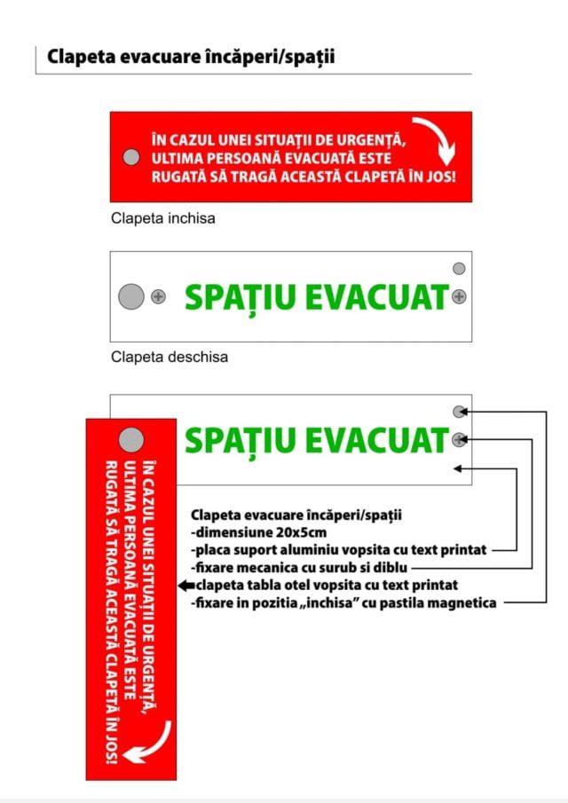 Clapeta de avertizare - SPAȚIU EVACUAT - Model 1 - imagine 4